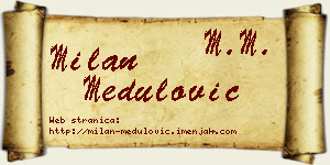 Milan Medulović vizit kartica